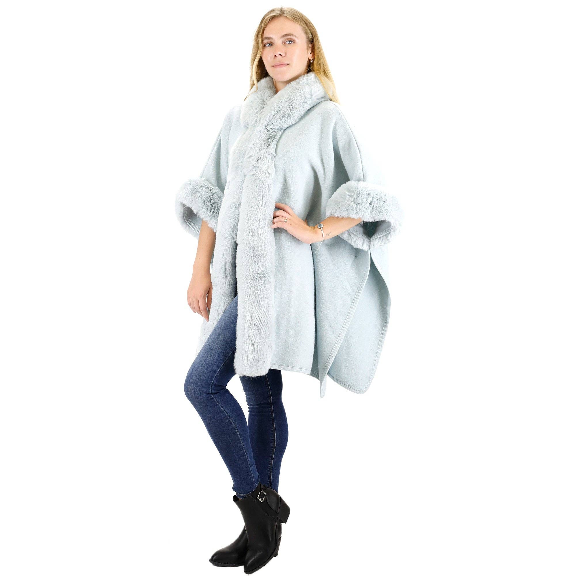 TAPA fashion - Wholesale Fur/Faux Fur Coat - Women's - Fur Hoodie Shawl P183 (3PC)28