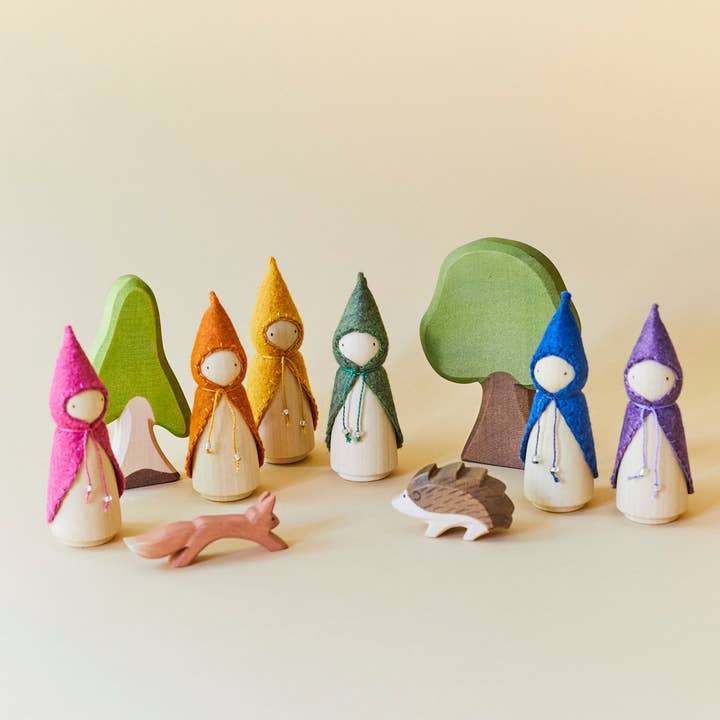 Wonderheart - Wholesale Wood Toy - Kids - Rainbow Wooden Gnome Set of 61
