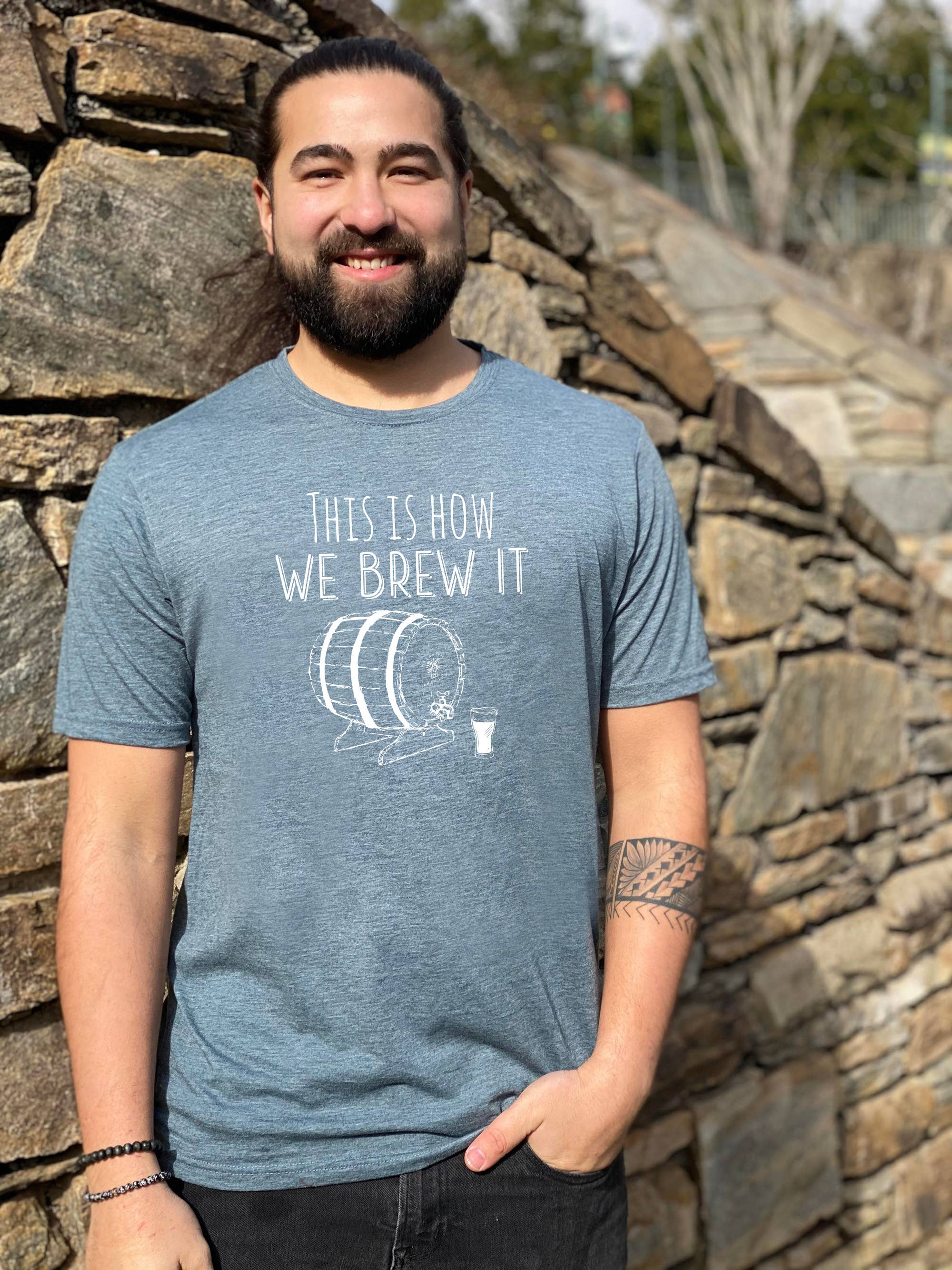 Moonlight Makers - Wholesale Screen Printed T-Shirt - Men's - This Is How We Brew It - Funny Men's Tee - Beer1