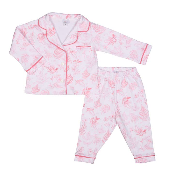 Toile De Jouy | Bomullsset med krage med rosa kant för wholesale av Bebe Sweeny