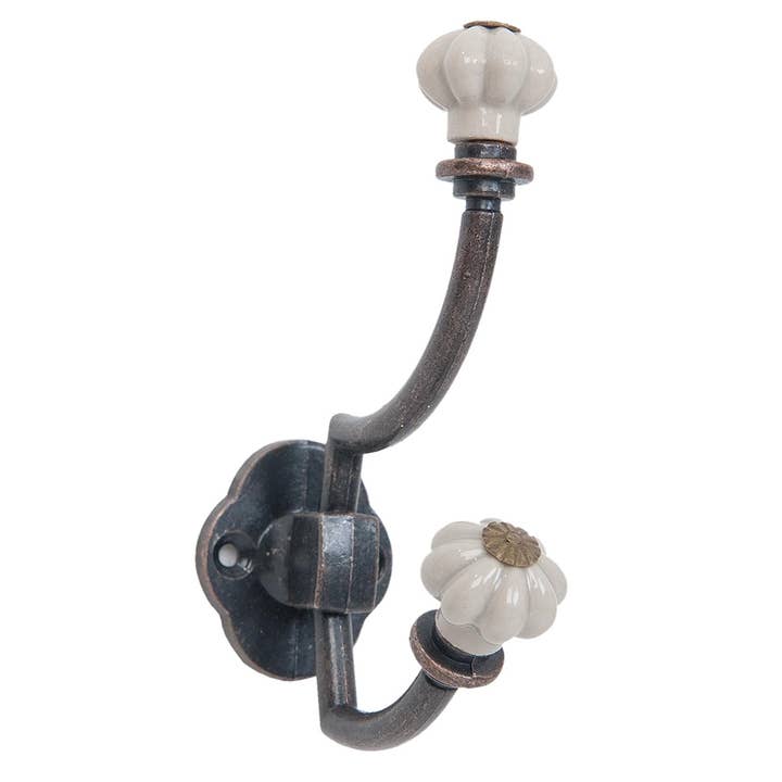 6Y2071 Väggkrok 4x8x12 cm Brun järn Rektangulär Klädställning för wholesale av Clayre & Eef