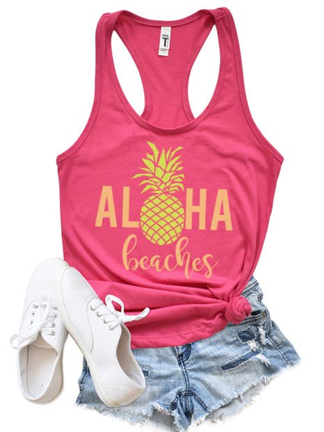 Aloha Beaches Tank for wholesale by Wildberry Waves
