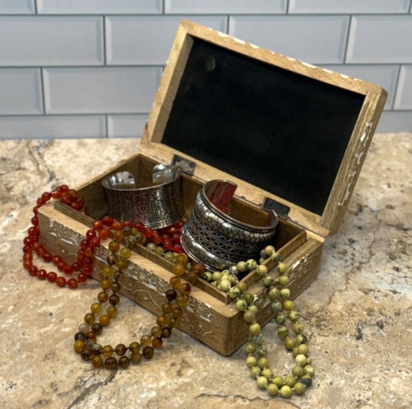 Lungta Imports - Wholesale Decorative Box - Celestial Moon and Stars Hand Carved Wooden Box Storage8