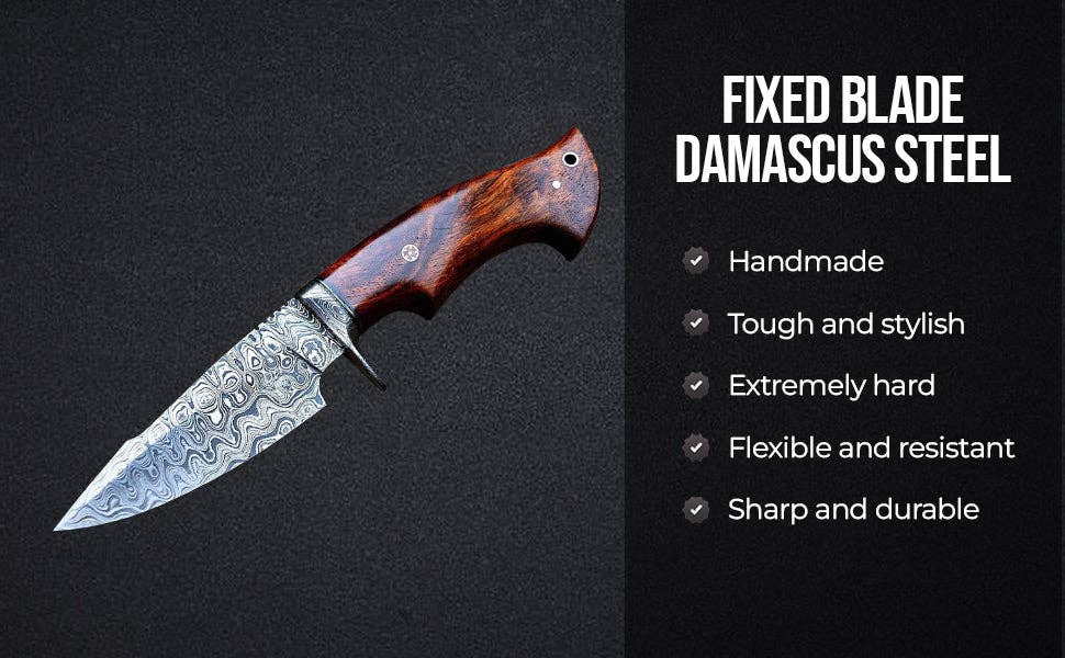 BigCat Knives - Wholesale Pocket Knife/Holder - Predator Hunter - Handmade Damascus Hunting/Camping Knife10