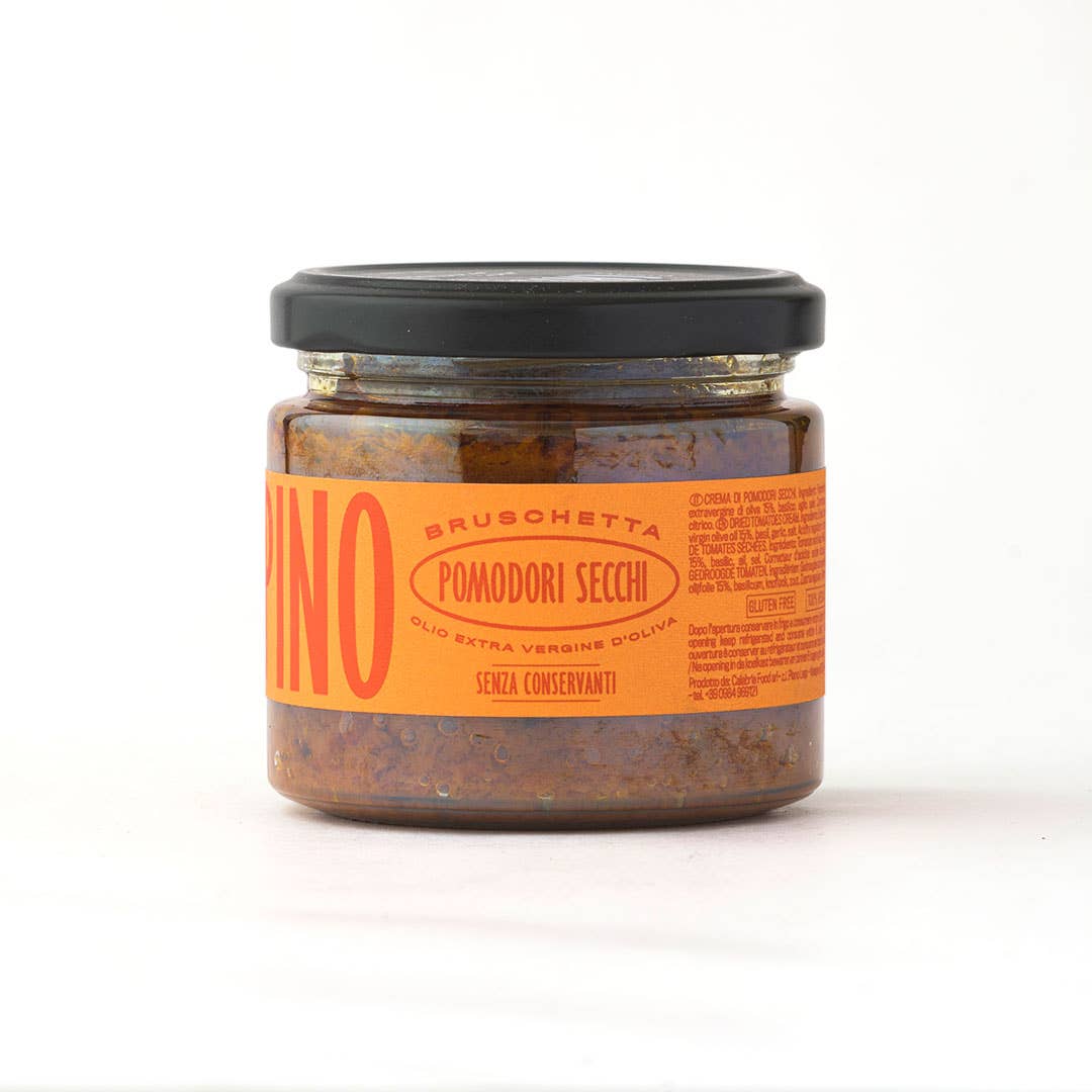 Famiglia Crispino – Engroshandel Sauce – BRUSCHETTA SOLTØRREDE TOMATER-190g-SPREADS I EVO- 100% ITA-VEG