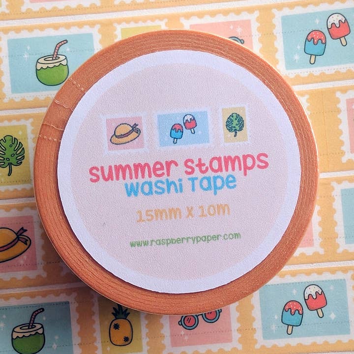 Summer Stamps Washi Tape for wholesale by Raspberry Paper