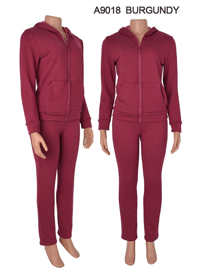 SSImport - Wholesale Lounge Set - Women's - A9018 2PCS/SET HOODIE JACKET AND PANTS MIX SIZES 12SET