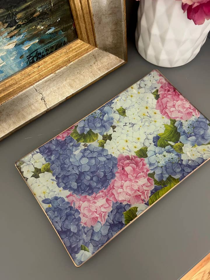 Handmade Rectangular Glass Plates – Decoupage Collection for wholesale by Biccara