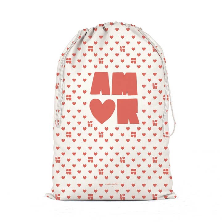 Estrattore o custodia in cotone XXL - Amor love per la vendita all'ingrosso da parte di Hirondelle & Cie