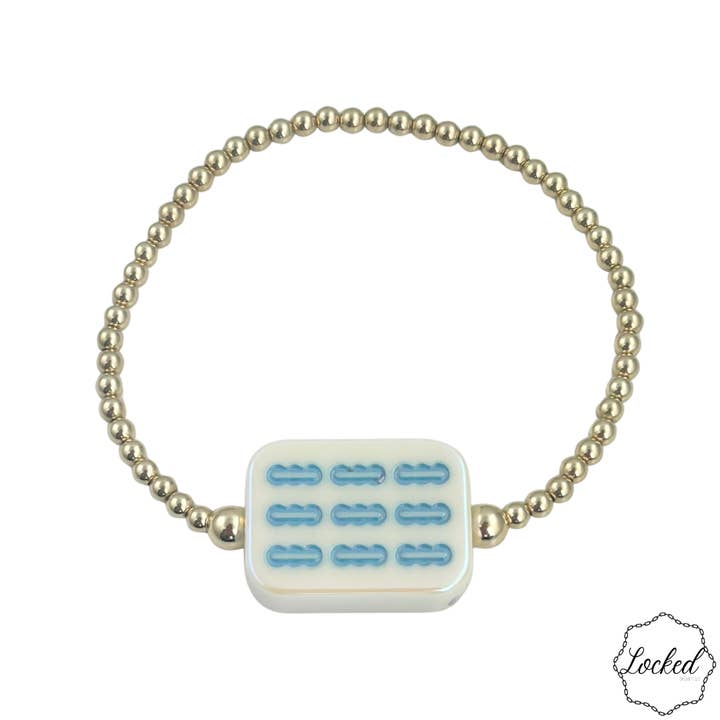 Bracelet Mahjong Bleu Bam pour la vente par Locked by Lula 'n' Lee