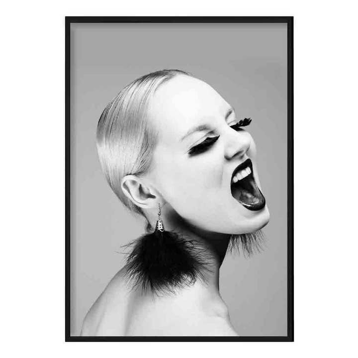 Tirage photo noir et blanc Fashion Woman Attitude pour la vente par Artze Wall Art