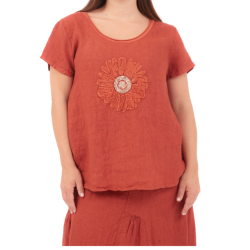 VeraMay - Wholesale Shirt - Women's - 6715 Chili Vera May Italian Linen Top3