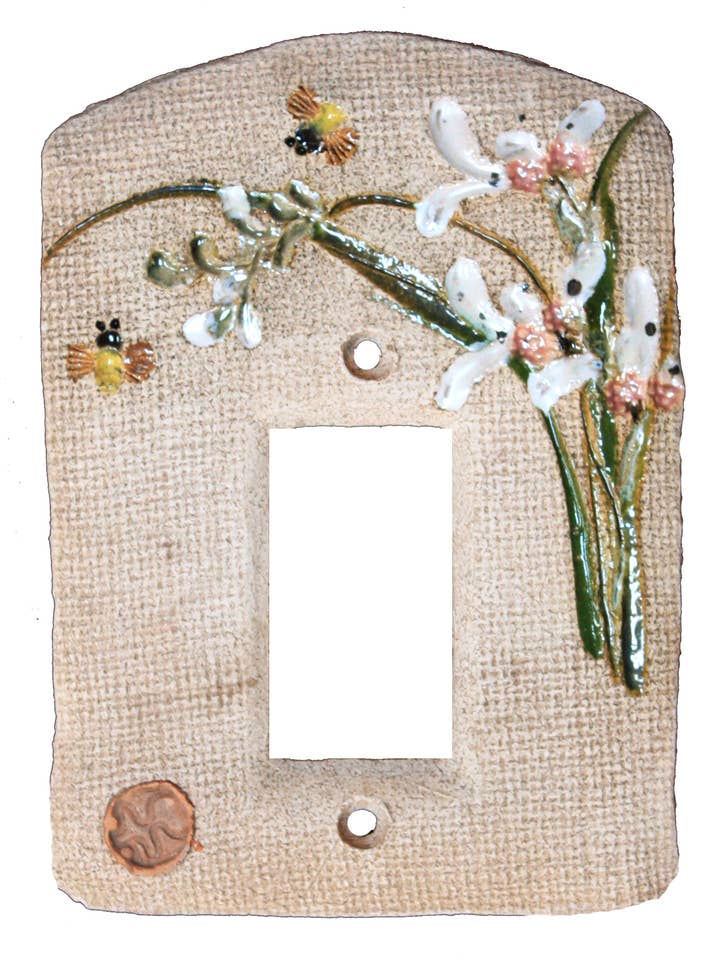 Copripiatto singolo in ceramica a forma di orchidea cinese, bianco perlato per la vendita all'ingrosso da parte di Mad Monk Art