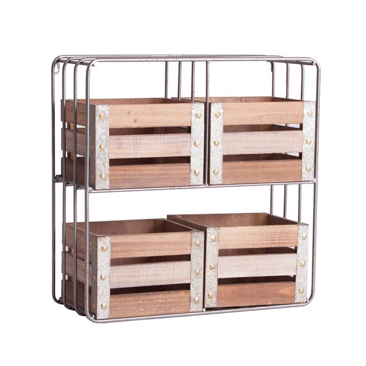 Kodu Home Design - Venta al por mayor Estante de pared - Estanteria Yeovil, de Madera Dm, en Color Natural