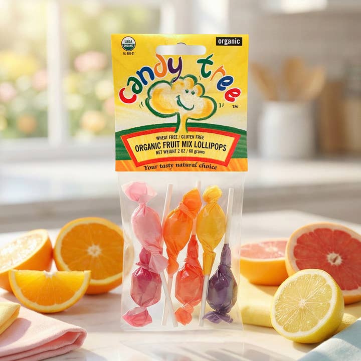 Organic Fruit Mix Lollipops - 75g for wholesale by Candy Tree