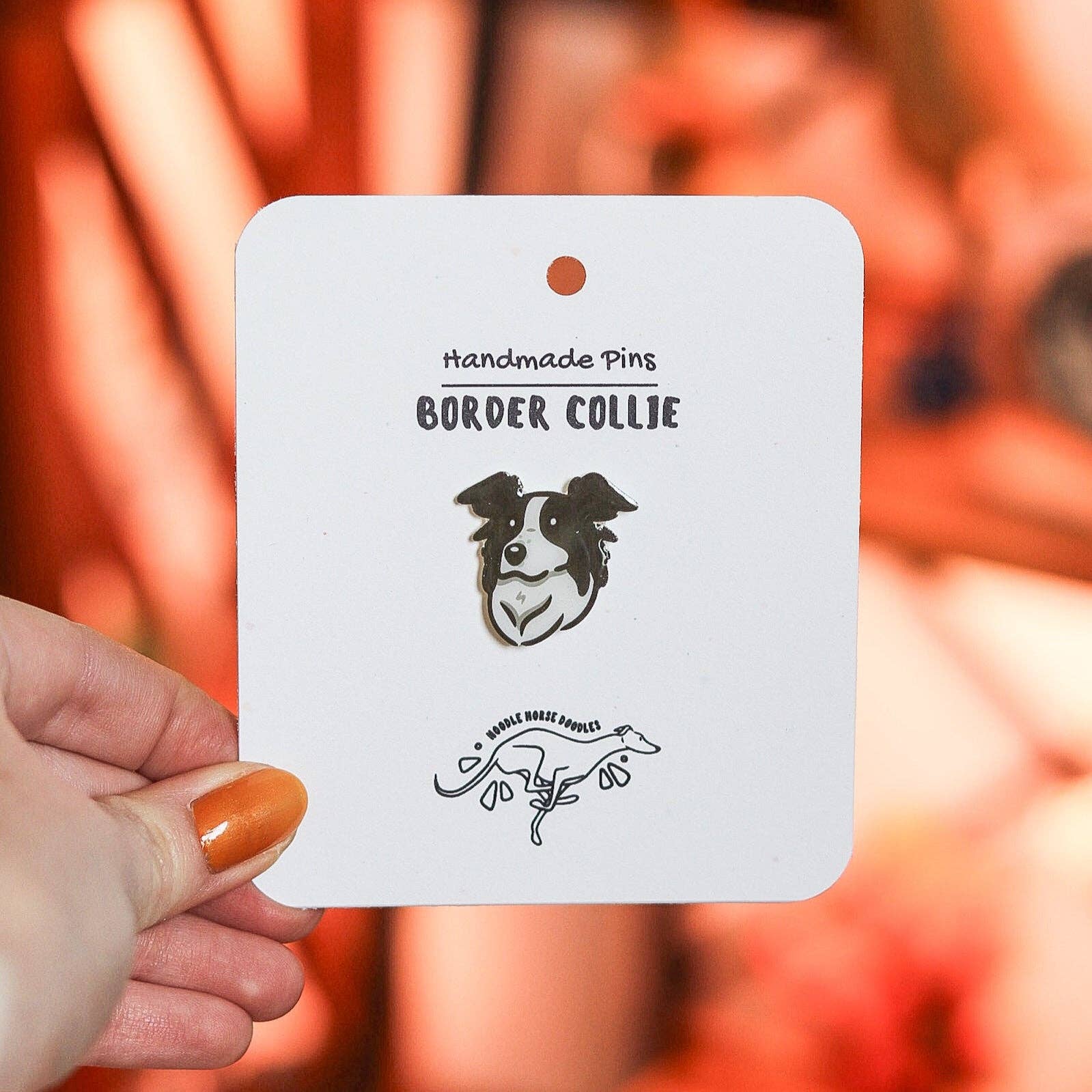 Noodle Horse Doodles - Wholesale Lapel Pin/Button - Border Collie - Handmade Pin2
