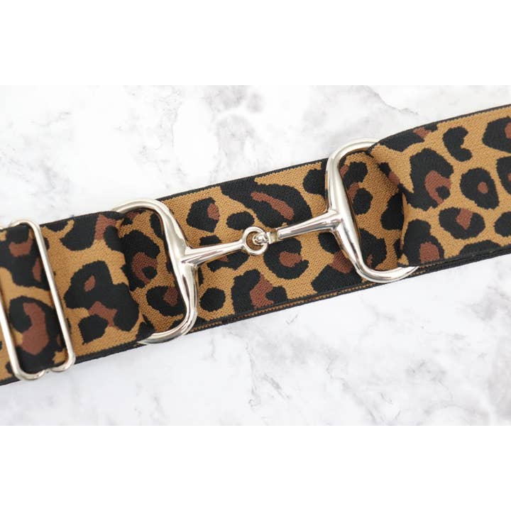 Heads Up Apparel - Wholesale Belt - Women's - 2 inch Brown cheetah Elastic Equestrian Belt