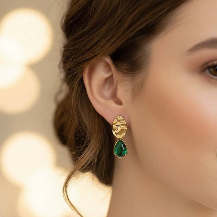 DUESTELLE ITALIA - Wholesale Dangle Earrings - Emerald1