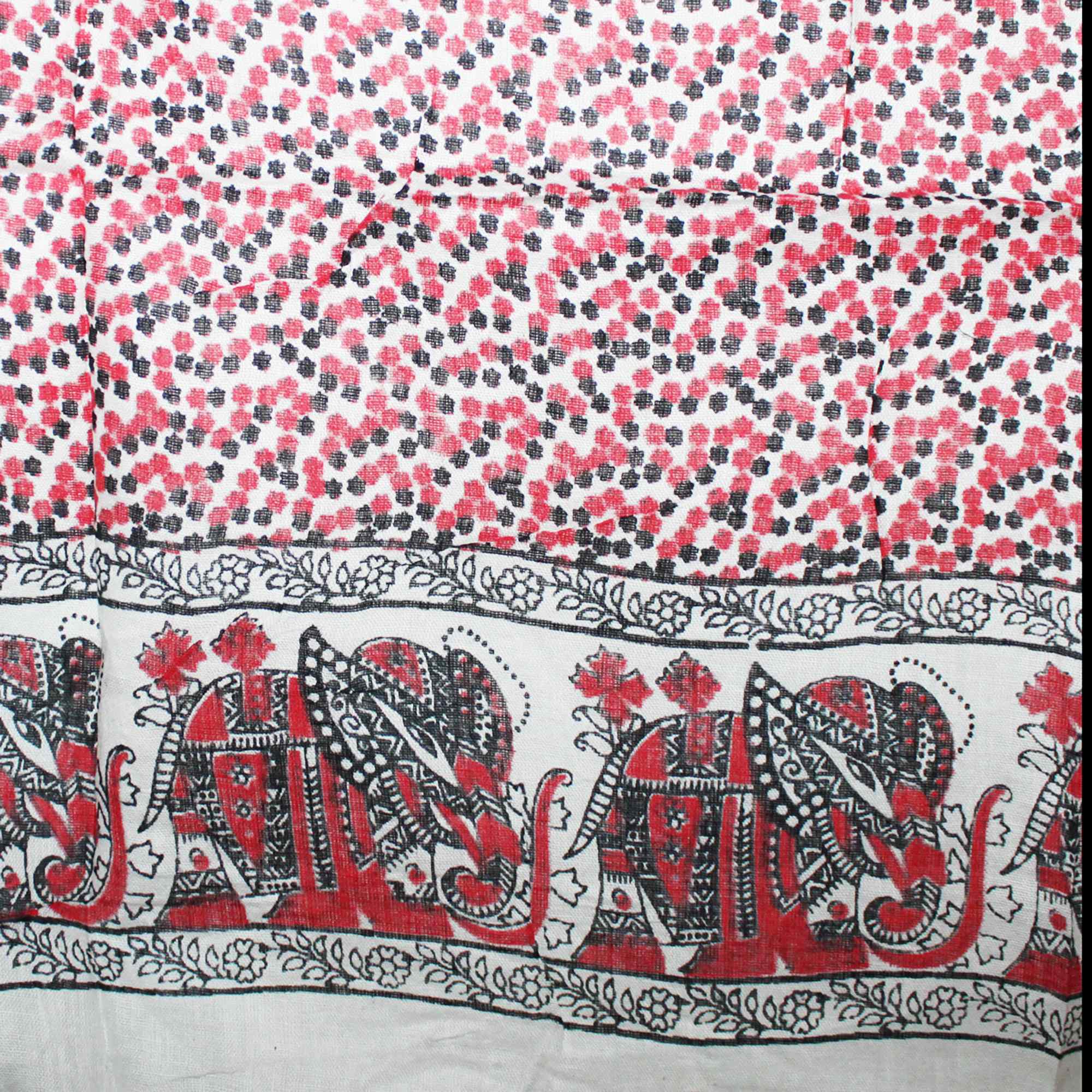 Tribal Trade GmbH – wholesale Halsduk - Unisex – Bomullsduk elefant vit röd-svart fyrkantig duk10