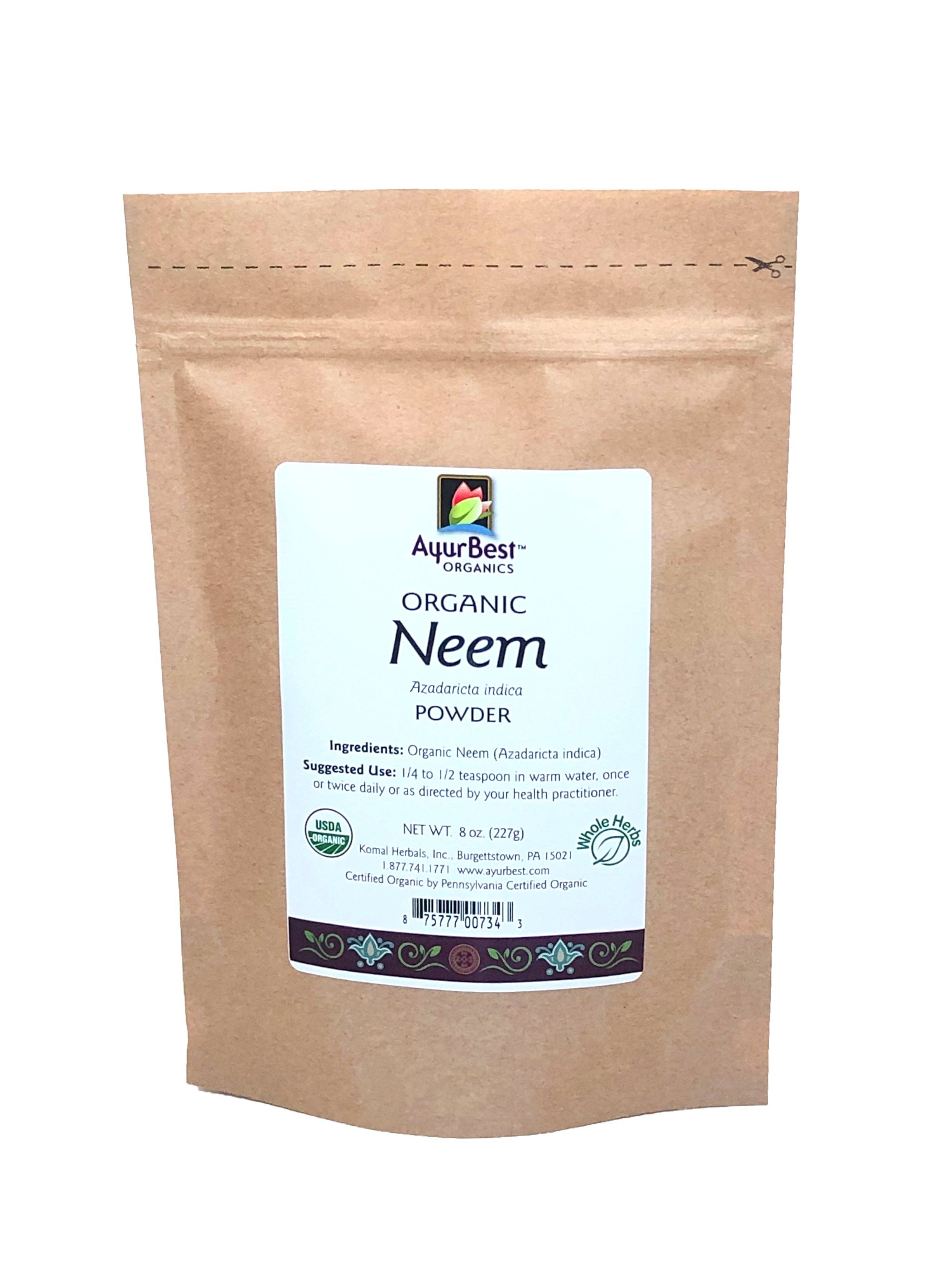 Komal Herbals, Inc - Wholesale Herbs - Wholesale Spices & Herbs - Neem Powder, Organic 8oz (227g) Bag0