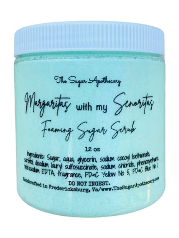 12 oz Margaritas with my senoritas foaming sugar scrub for wholesale by The Sugar Apothecary