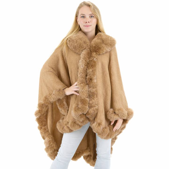 TAPA fashion - Wholesale Fur/Faux Fur Coat - Women's - Solid Color Fur Shawl SW3719 (3PC)47