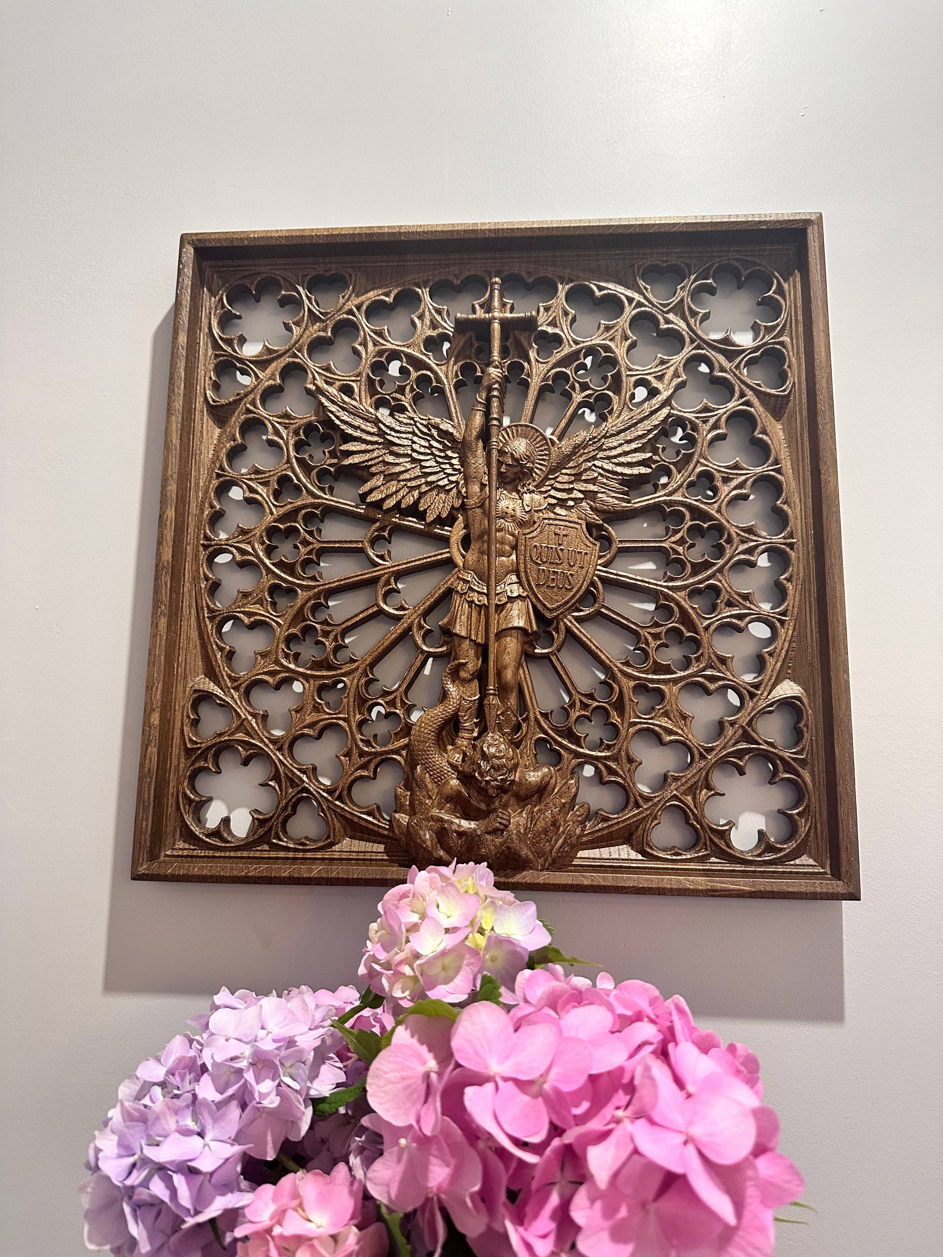 KozakWorkshop – Engroshandel 3D-vægkunst – Ærkeenglen Michael kristen håndlavet dekoration personlig gave15