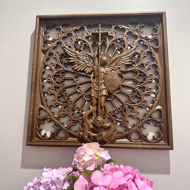 KozakWorkshop – Engroshandel 3D-vægkunst – Ærkeenglen Michael kristen håndlavet dekoration personlig gave15