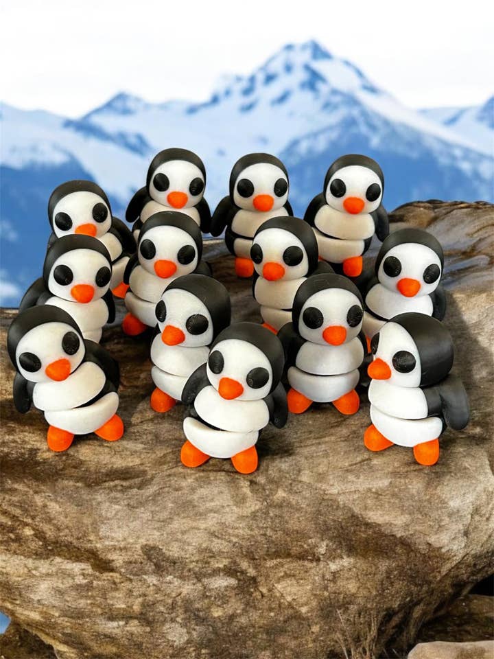 Mini penguin fidget figurine figures 3D printed for wholesale by 3D in Paradise