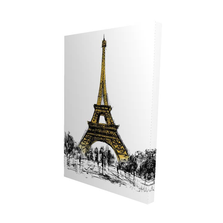 Outline of eiffel tour | Fine art print on canvas 24" x 36" and other Purchase Wholesale porte cle tour eiffel. Free Returns & Net 60 Terms on Faire trending on Faire.