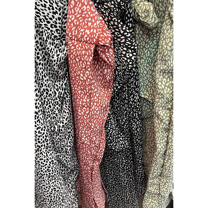 PLUS SIZE LEOPARD RUFFLE TRIM SKORT for wholesale by Curve Market