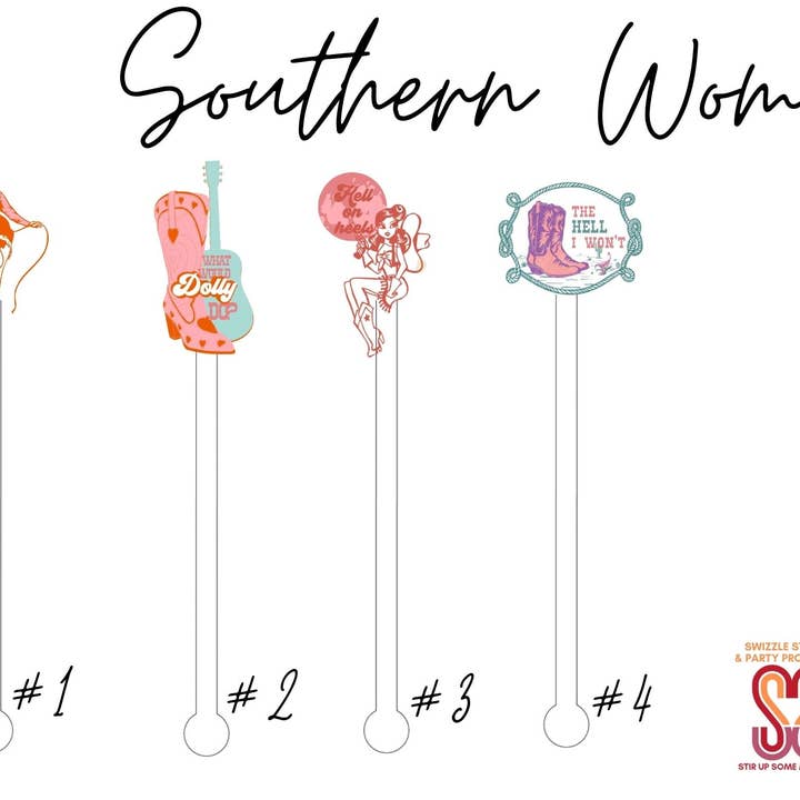 Bâtonnets à mélanger Southern Women Swizzle pour la vente par Swizzle Stir Stix