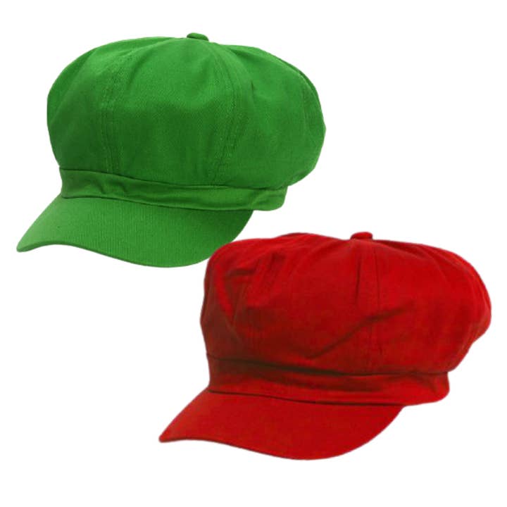 12 PACK Newsboy Caps Mixed Colors Adult Polyester/Rayon for wholesale by Private Island Party