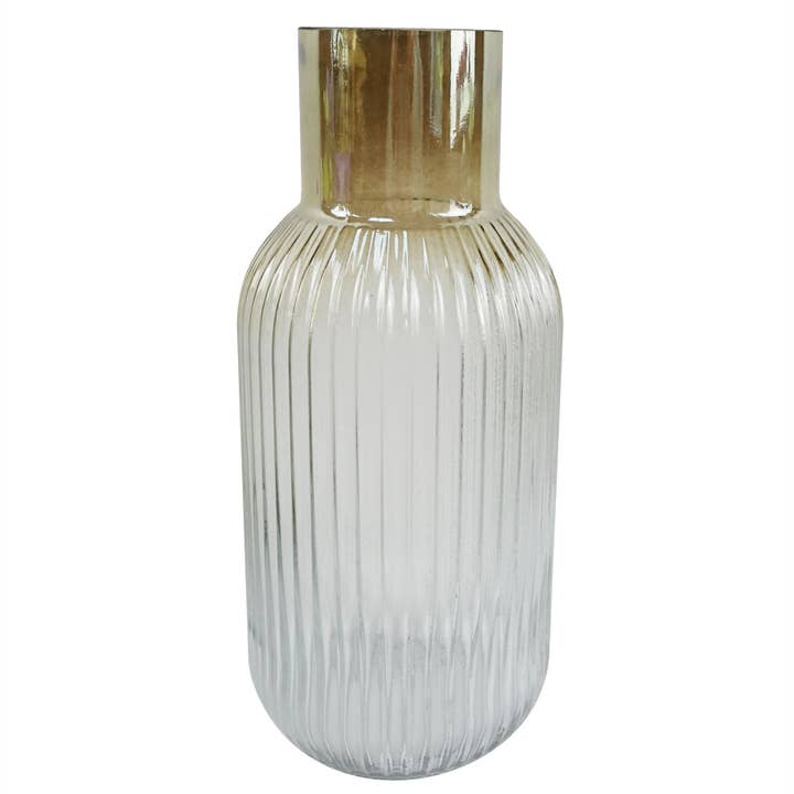 Glass Vase Ridged Ombre Glass Vase 34cm for wholesale by Leaf Design UK LTD