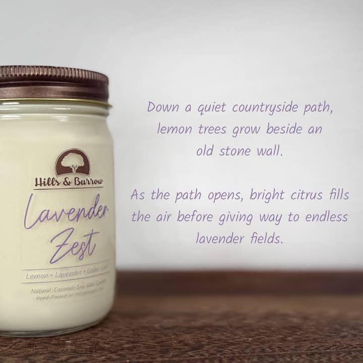 Hills & Burrow – Engroshandel Glaslys – Lavendel Zest – Citrongræs & Beroligende Lavendel Lys2