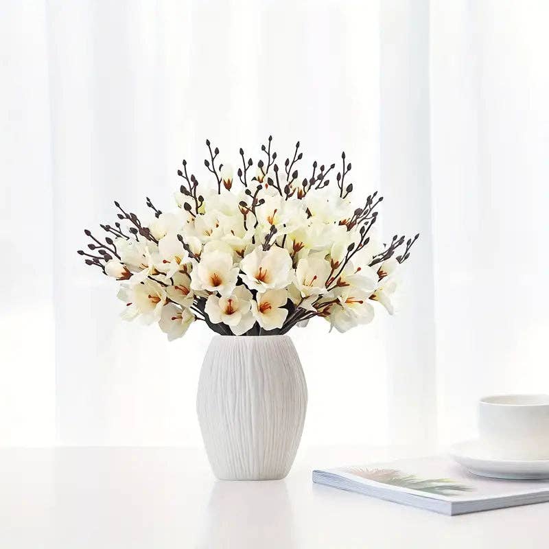 Huis Van Merken - Vente Fleurs artificielles - Bouquet de Fleurs Artificielles en Soie - Décoration de Mariage et Maison (6 pièces)3