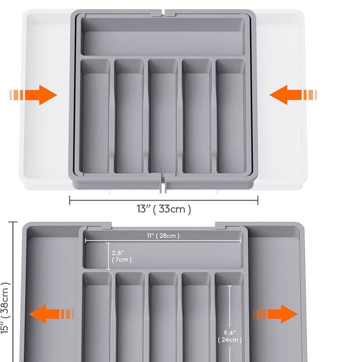 Otterware – Großhandel Schubladen-Organizer – Erweiterbarer Schubladen-Organizer – Verstellbares 8-Fach-Tablett6