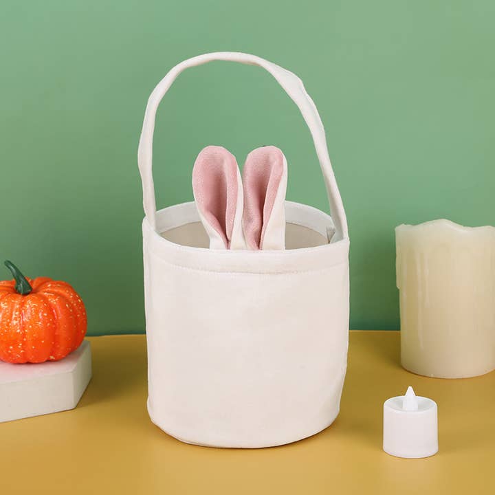Little Trendy - Wholesale Basket - Kids & Baby - Easter Bunny ears Basket with Handle Small Easter Basket5