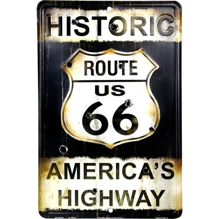 Rute 66 Amerikas motorvej Sm. Parkeringsskilt for engroshandel hos Signs 4 Fun