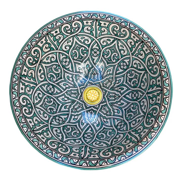 Moroccan Sink - Wholesale Bathroom Accessory Set - Hand-Painted Bathroom & Kitchen Sink2