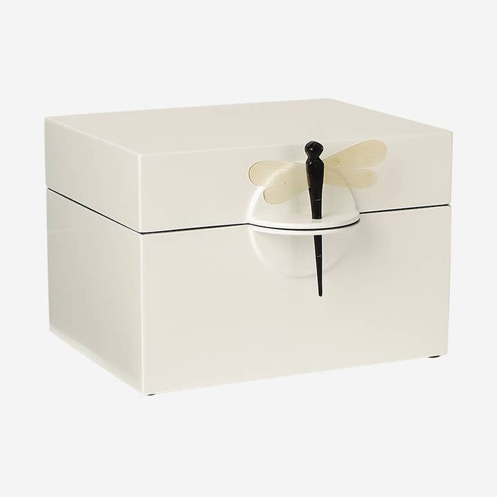 Lacquer Box "Dragonfly" in White - Big for wholesale by Oi Soi Oi