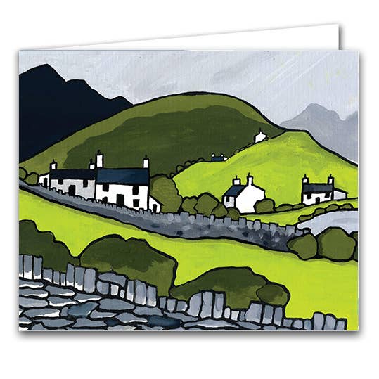 Blank Greeting Card - ''Mountain Cottages" for wholesale by Silver Birch Cards