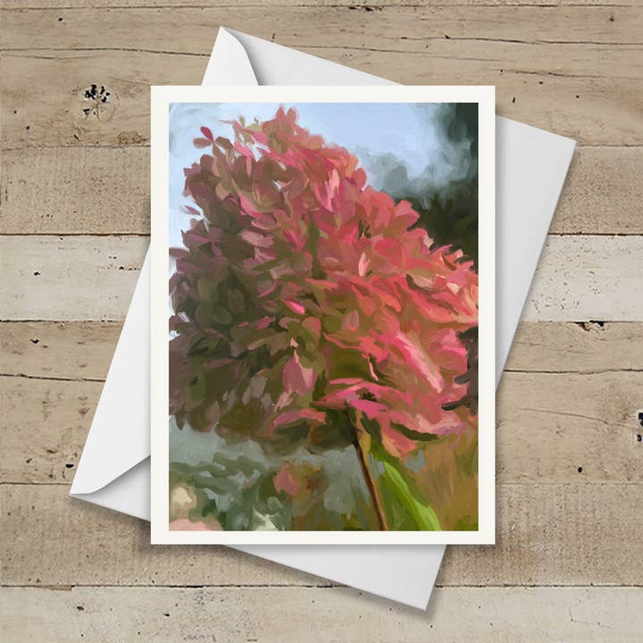 Hydrangea Blossom Note Card Single for wholesale by Russell Brandwein
