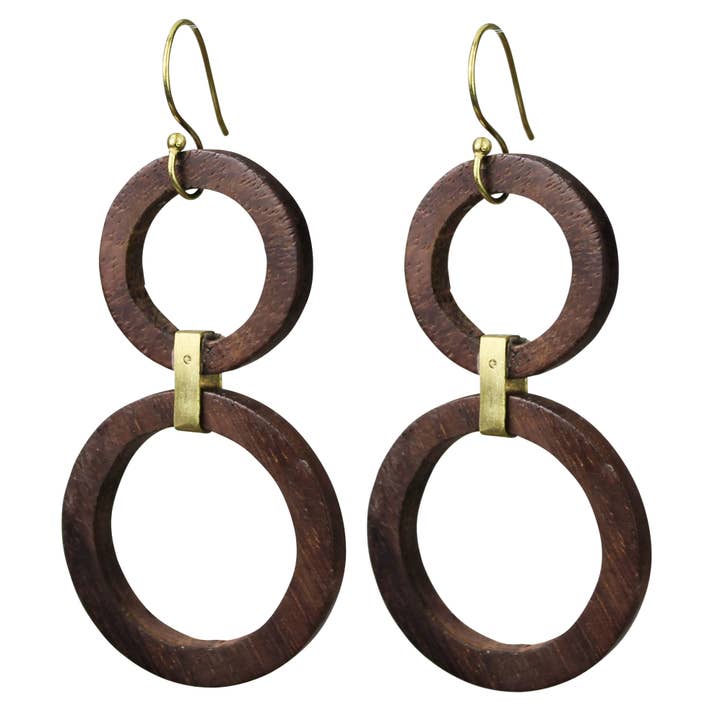 Lomas Earrings, Dark Wood for wholesale by HomArt