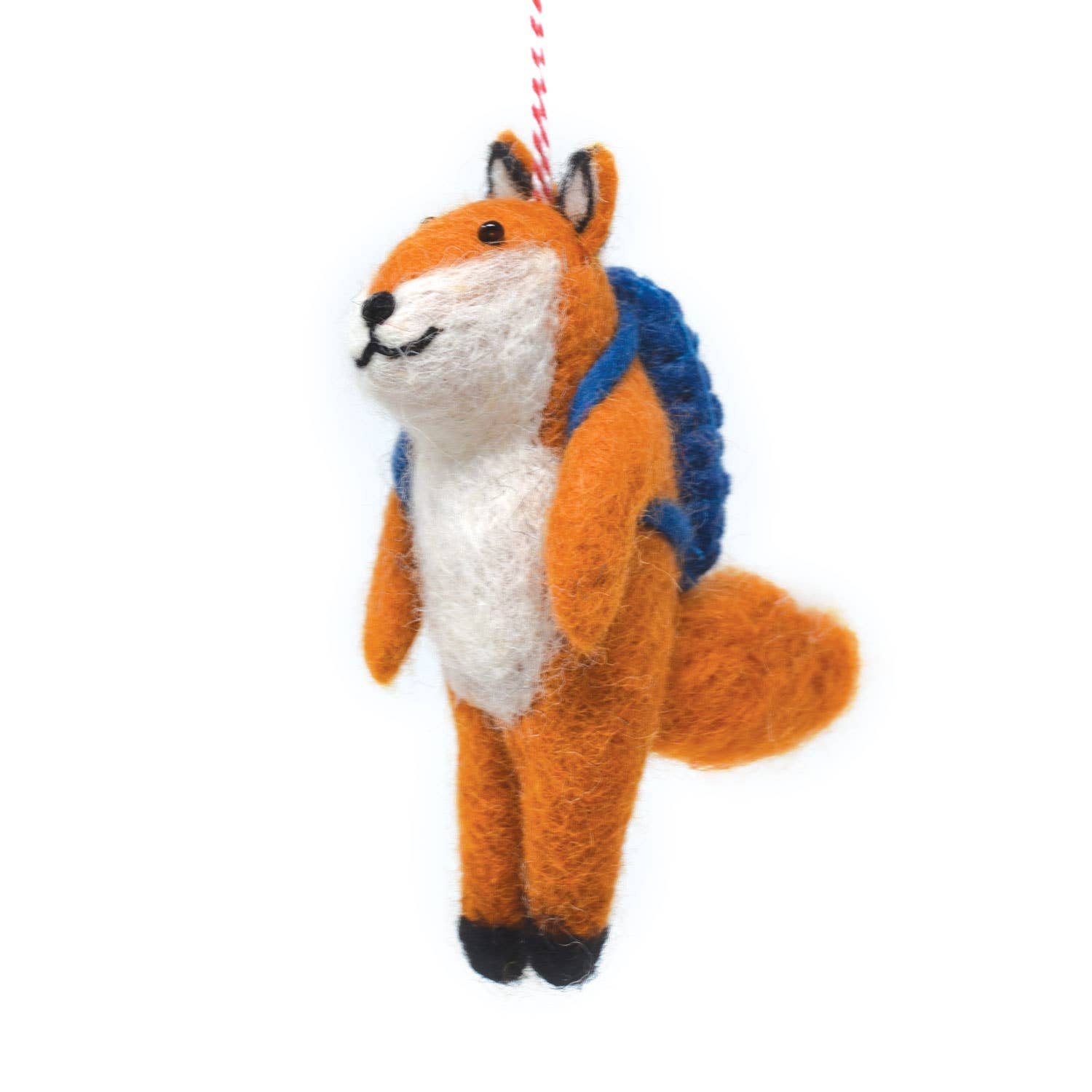 Black Yak Ltd – wholesale Christmas decoration – Felt Decoration - Fox with bag - Fair Trade0