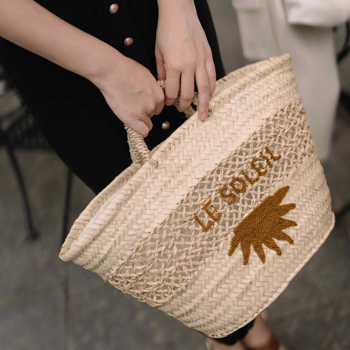 YELLOW EMBROIDERED BASKET THE SUN and other Purchase Wholesale palmier. Free Returns & Net 60 Terms on Faire trending on Faire.