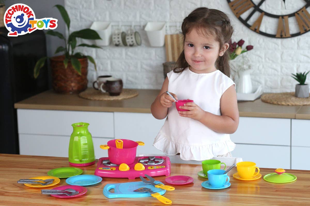 Fainotoys – Großhandel Spielzeugset – Kinder – TECHNOK Küchenzubehör-Spielset – Kochfeld-Set (38 Teile)3