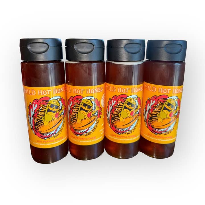 Mild Hot Honey for wholesale by Hoop Pole Creek Hot Sauce Co.
