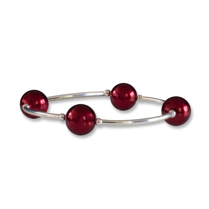 12mm Bordeaux Red Pearl Blessing Bracelet for wholesale by Made as Intended