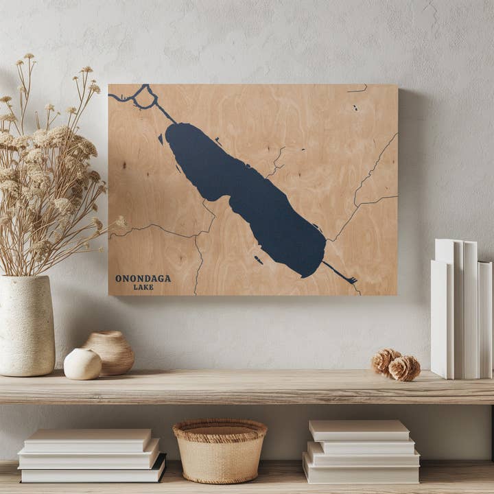 Lago Onondaga Nova Iorque Mapa personalizado do lago por atacado de Benoit's Design Co.